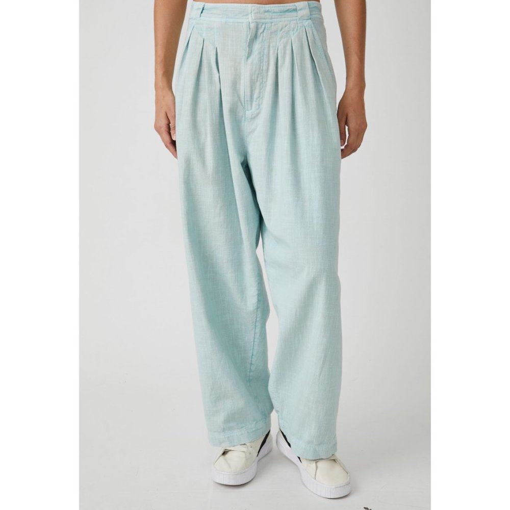 🎉LAST CHANCE🎉 FREE PEOPLE Lotta Love Trousers / Skies - Picture 2 of 10
